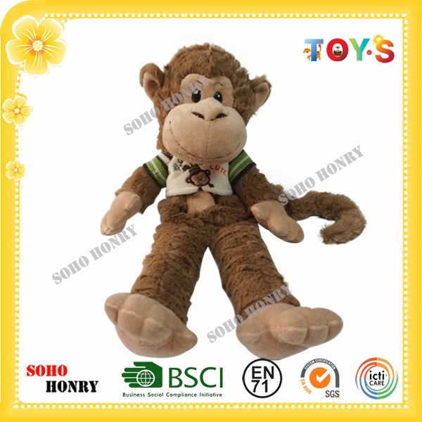 stuffed monkey with long arms and legs